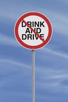 Modified road warning sign on drinking and driving