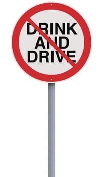 Modified road warning sign on drinking and driving