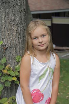 Portrait of beautiful girl with blue eyes