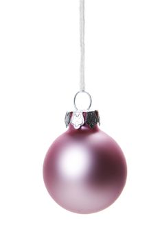 pink christmas balls isolated with white background 