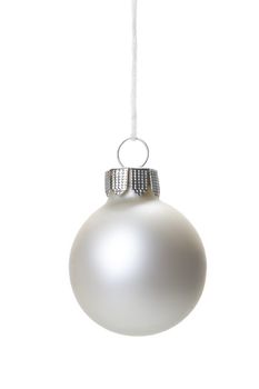 white christmas balls isolated with white background 
