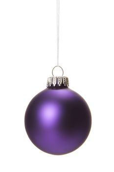 purple christmas balls isolated with white background 