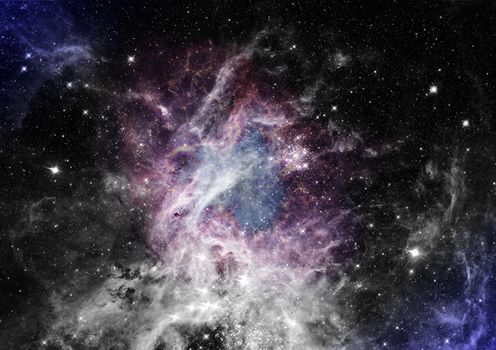 Far being shone nebula and star field against space. "Elements of this image furnished by NASA".