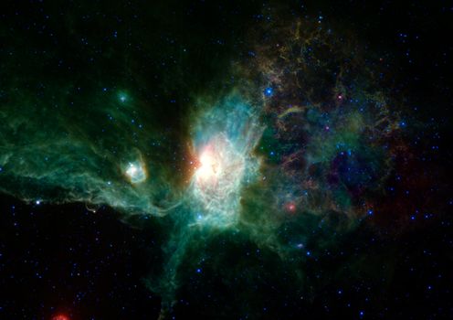 Far being shone nebula and star field against space. "Elements of this image furnished by NASA".