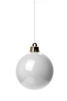 christmas, white christmas balls isolated  