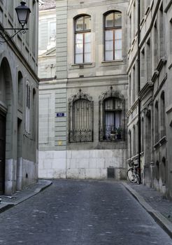 Street in the old city of Geneva, Switzerland