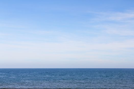 Blue sea ans clear sky at sunny summer day