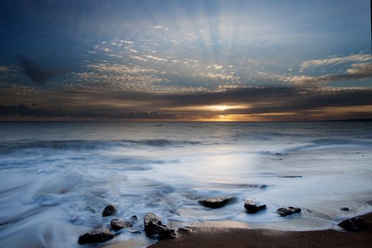 Famous Jurassic Coast Cliffs at Burton Bradstock and West Bay Dorset England