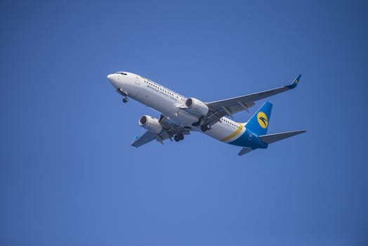 Boeing 737-800, Ukraine. The pictures of the planes are shot very close an airport just before landing. September 2013.