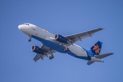 Israir airlines, Israel, Airbus a320-232. The pictures of the planes are shot very close an airport just before landing. September 2013.