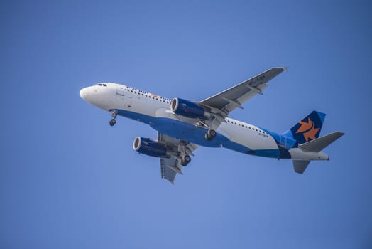 Israir airlines, Israel, Airbus a320-232. The pictures of the planes are shot very close an airport just before landing. September 2013.