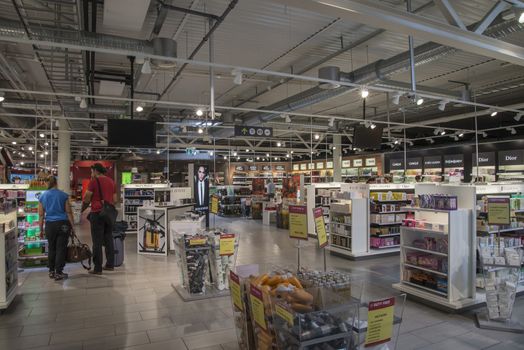 Duty free shop. Image is shot at Moss Airport Rygge, Norway. September 2013.