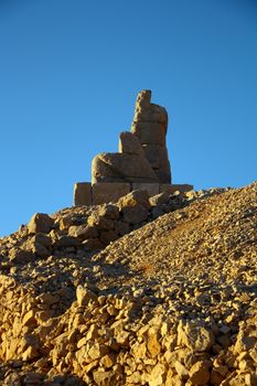 sun light on monument of god in nemrut adiyaman