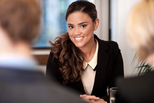 Young business executives in a meeting