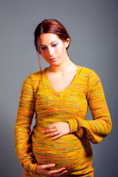portrait of adorable pregnant woman