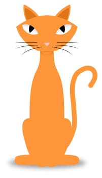 Illustration of a Ginger cat isolated on white