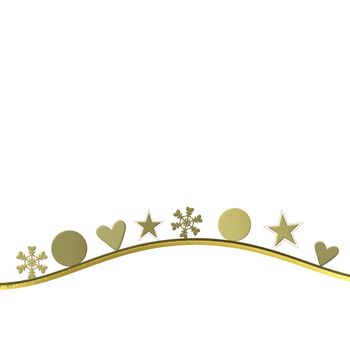 simple christmas background gold ornaments and empty blank space for message