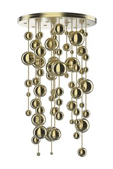 Gold chandelier, isolated on white background