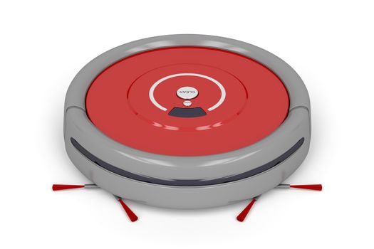 Robot vacuum cleaner on white background