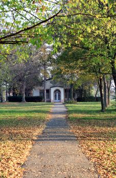 old house in autumn park