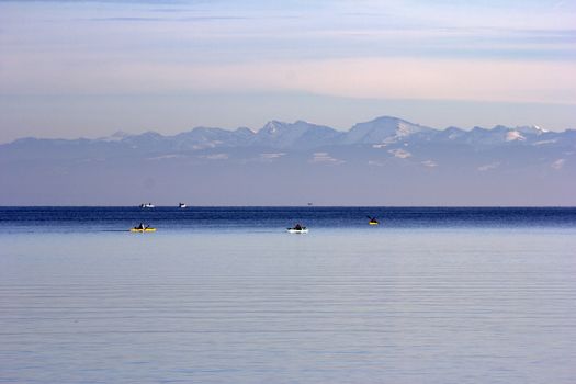 Lake of Constance View of alps 