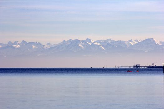 Lake of Constance View of alps