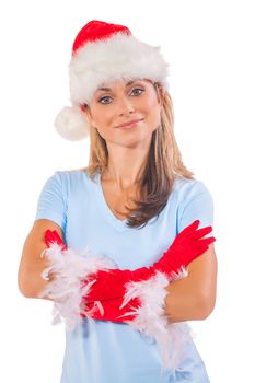 Santa woman christmas portrai