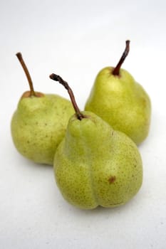 Fresh pears isolated on a kitchen bench