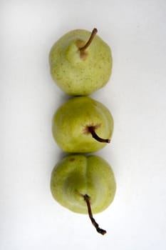 Fresh pears isolated on a kitchen bench