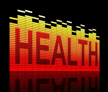 Illustration depicting graphic equalizer level bars with a health concept.