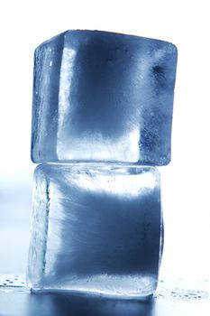 several ice cubes in the form of ground 