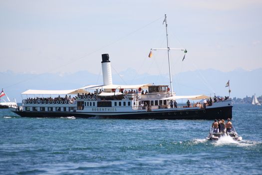 big passenger ship on lake of constance 