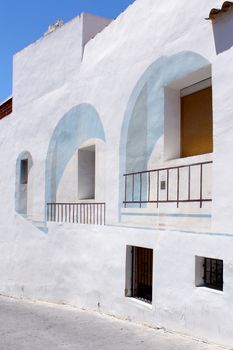 Calpe. Mediterranean Spanish coastal city historic old town center. Tradicional house.