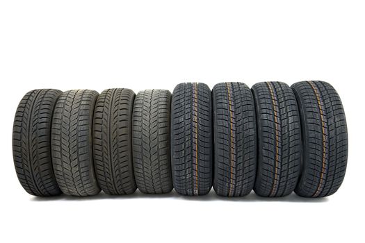 A set of new winter tyres