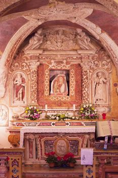 Altar of catholic church in Sirmione, Italy