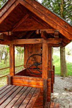 Old wooden wheel wells