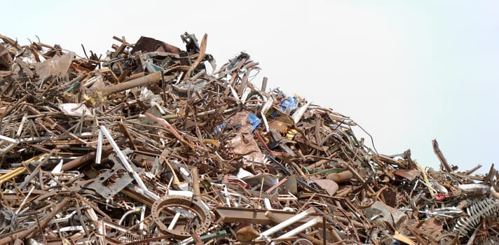 scrap metal processing industry, stacked metal