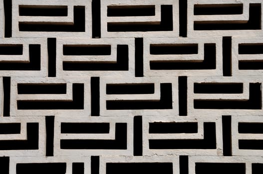 Abstract rectanges geometric pattern on building exterior. Architectural detail.