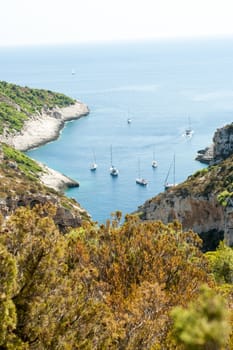 A scenic bay of Vis island in Croatia