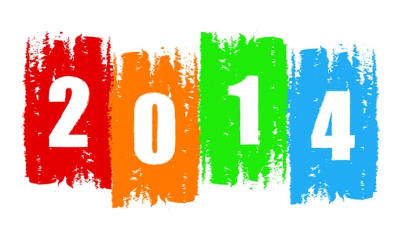 new year 2014 in drawn colorful banner, holiday concept