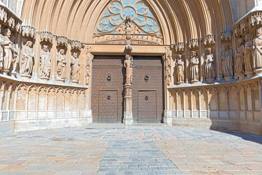 Main portal of the Cathedral of Saint Mary in Tarragona, Catalonia. 