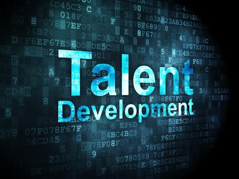 Education concept: pixelated words Talent Development on digital background, 3d render