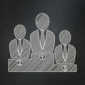 Law concept: Business Team icon on Black chalkboard background, 3d render