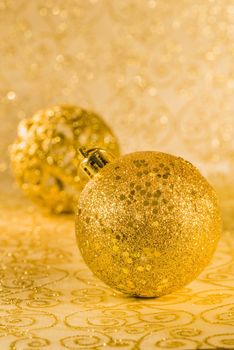 Golden Chtistmas decorations with clipping parh
