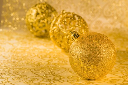 Golden Chtistmas decorations with clipping parh