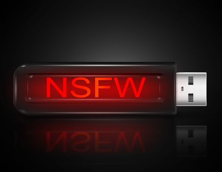 Illustration depicting a usb flash drive with a NSFW concept.