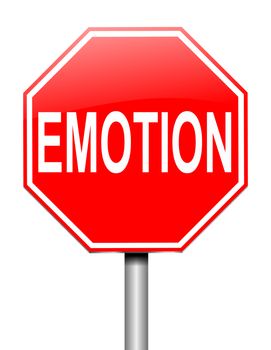 Illustration depicting a sign with an emotion concept.