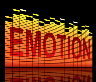 Illustration depicting graphic equalizer level bars with an emotion concept.