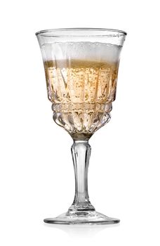 Goblet of champagne isolated on a white background