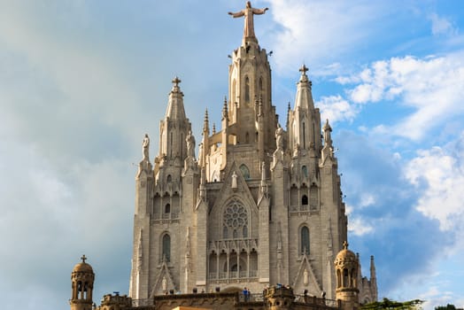 Church of the Sacred Heart of Jesus on summit of Mount Tibidabo in Barcelona, Catalonia, Spain